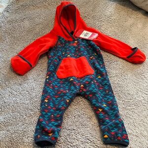 The North Face Red and Blue Geometric Kids Footie